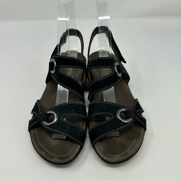 Mephisto Parfolia Black Leather Slingback Comfort Wedge Sandals Size 36 - Picture 5 of 15
